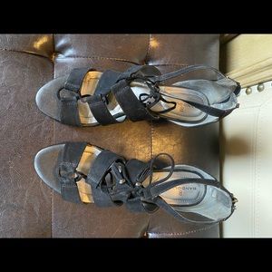 Zip up back/ laced sandals